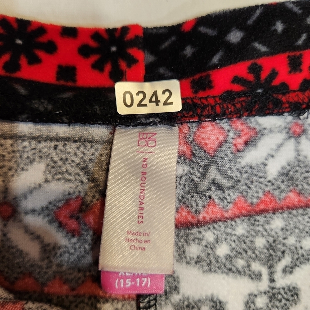 Reindeer Patterned Pajama Pants XL No Boundries Soft Fleece Holiday Christmas - Picture 2 of 6
